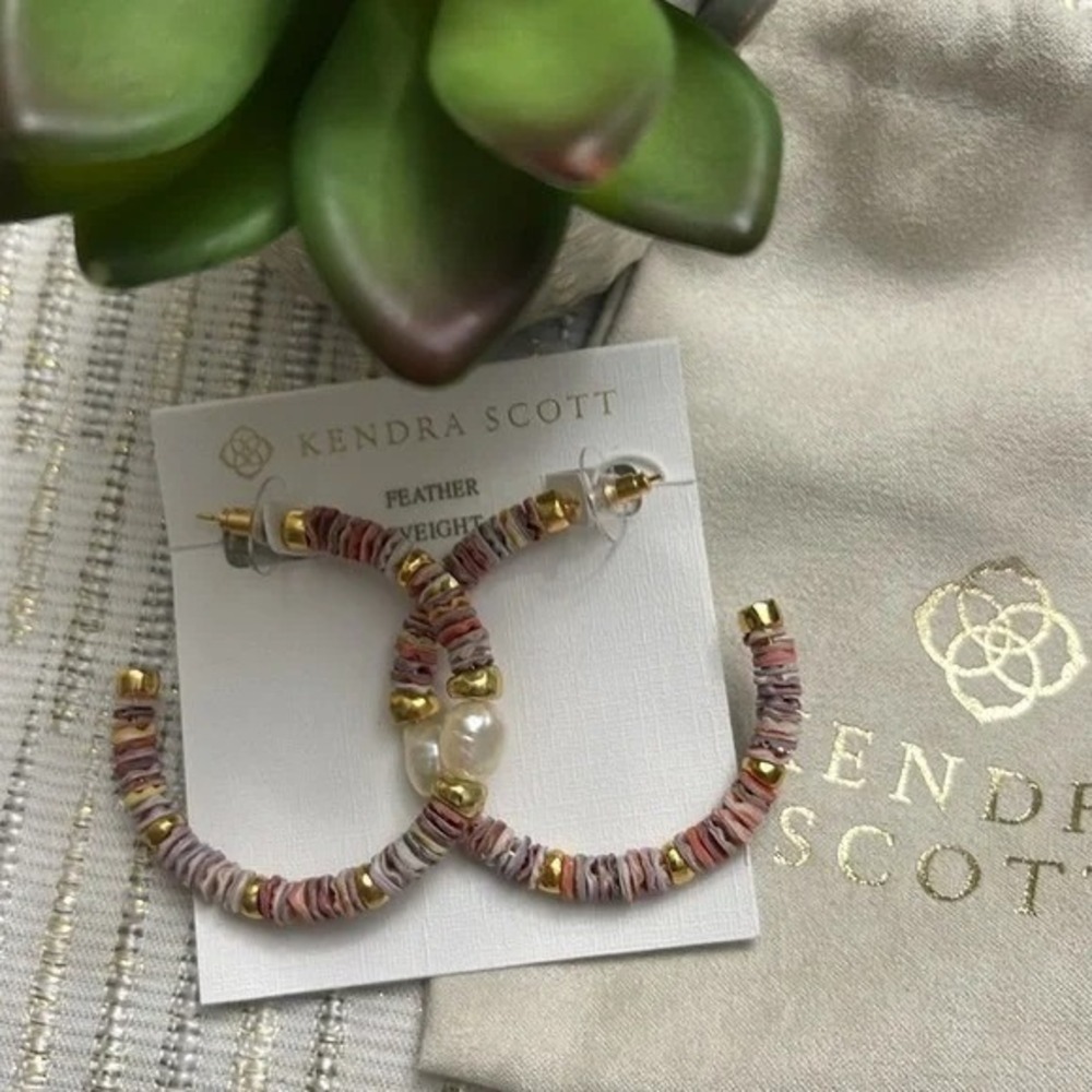 Kendra Scott  Lila multicolor mother pearl Hoop Earrings  $89